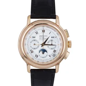 Zenith El Primero Chronomaster Moonphase 40mm 18K Rose Gold Watch 17.0240.410