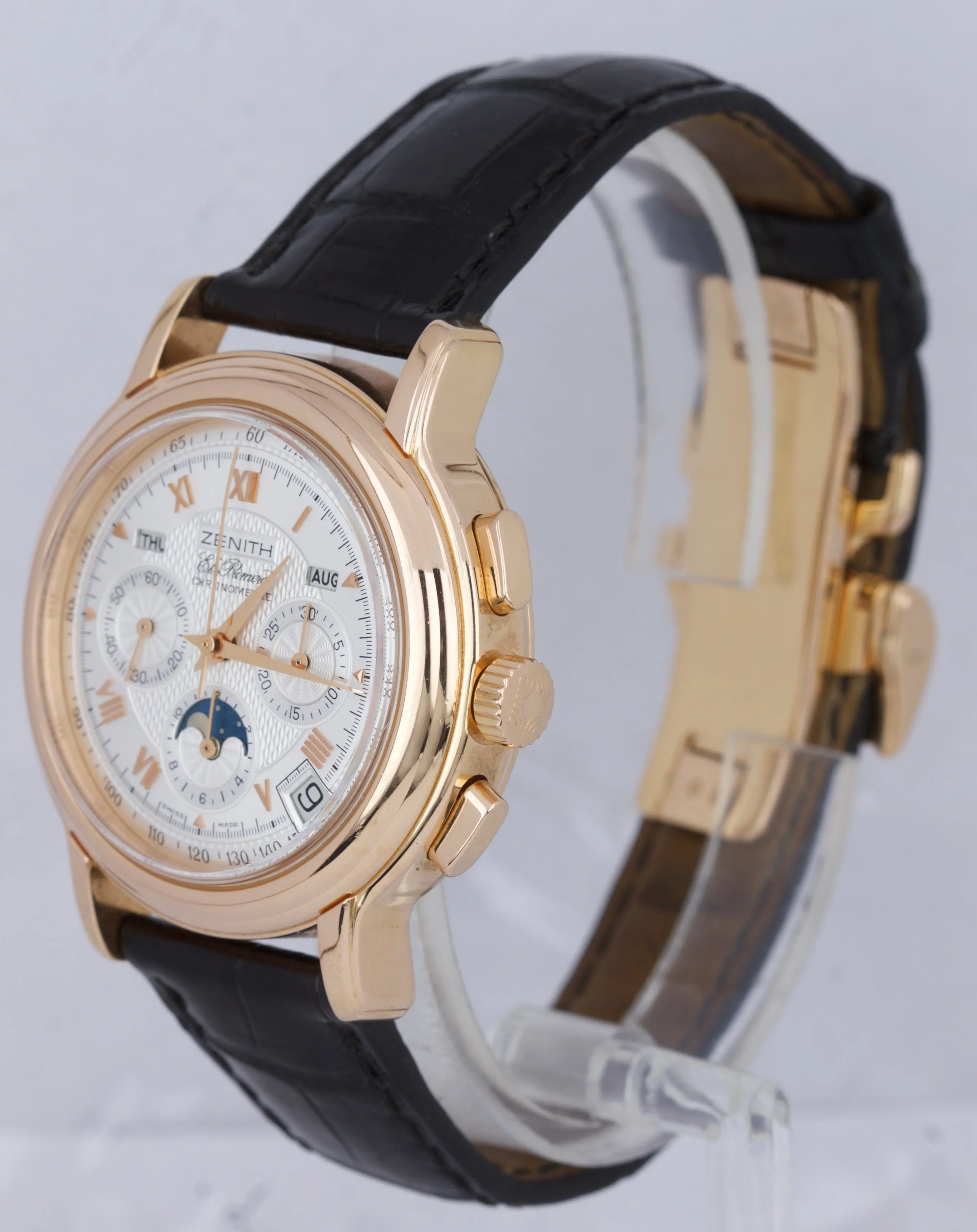 Zenith El Primero Chronomaster Moonphase 40mm 18K Rose Gold Watch 17.0240.410